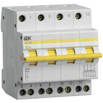 Выключатель-разъединитель трехпозиционный ВРТ-63 4P 32А IEK