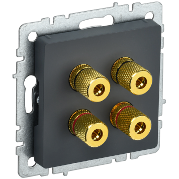 BRITE Аудиорозетка 4-мест. РА10-БрГ граф. IEK