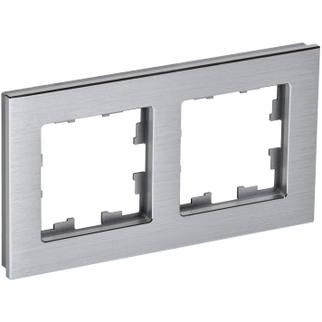 BRITE Рамка 2-мест. РУ-2-1-БрА металл алюм. IEK