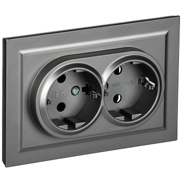 BRITE Роз. 2-я с з/к без з/ш 16А в сб. РС12-3-БрС сталь IEK