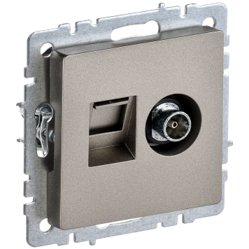 BRITE Роз. двойная TV+RJ45 кат.5E РТВ/РК12-БрШ шамп. IEK