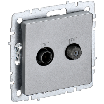 BRITE Роз. двойная TV+SAT РТВ/РСп12-БрА алюм. IEK