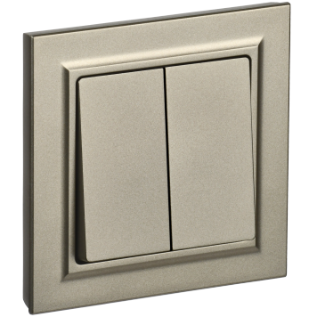 BRITE Выключ. 2-кл. 10А в сб. ВСР10-2-0-БрШ шамп. IEK