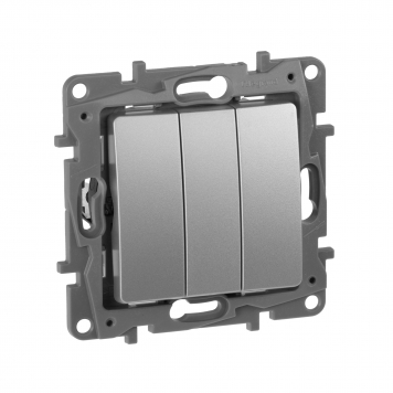 ETIKA Выключ. 3-кл. сх05 10АХ алюм.