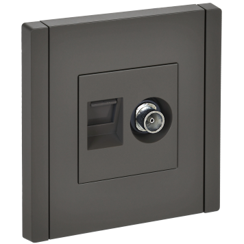 FORTE&PIANO Роз. двойная TV+RJ45 кат.6 FP337 сер. IEK