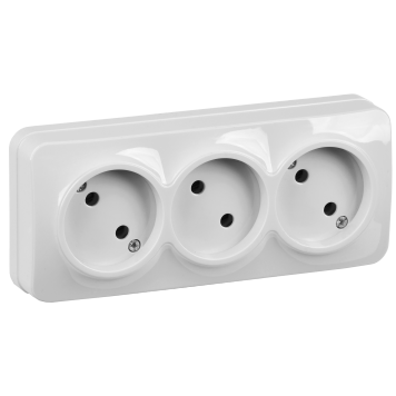 GLORY Роз. 3-я без з/к/ш о/у 10А РС23-2-ХБ белый IEK