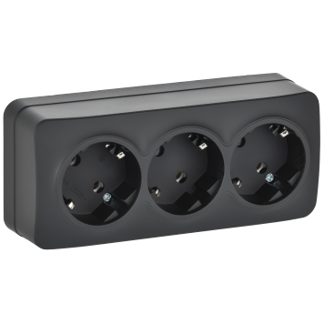 GLORY Роз. 3-я с з/к без з/ш о/у 16А РС23-3-ХЧм черн. м. IEK