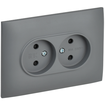 SKANDY Роз. 2-я без з/к с з/ш 10А сб. SK-R09Gr сер. IEK