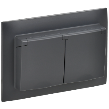 SKANDY Роз. 2-я с кр. 16А в сб IP44 SK-R12T титан IEK