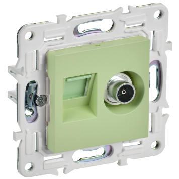 SKANDY Роз. двойная TV+RJ45 кат.5E SK-A14M мятн. IEK