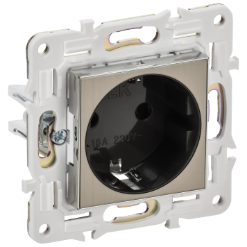 SKANDY Роз. с з/к/ш 16А б/к SK-R06N никель IEK