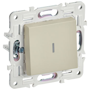 SKANDY Выключ. 1-кл. прох. с инд. 10А SK-V08B беж. IEK