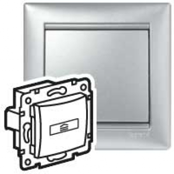 VALENA Выключ. карточный 10А без зад. выкл. алюм.