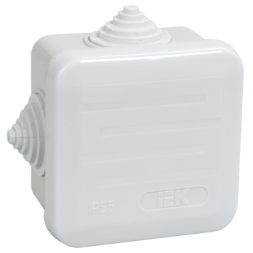 Коробка расп. КМ41236 о/п 70х70х40мм IP44 4 вв. серая IEK