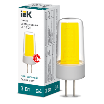 Лампа LED COB капсула 3Вт 230В 4000К керамика G4 IEK