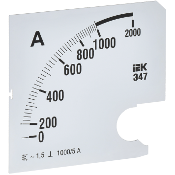 Шкала смен. для амперметра Э47 1000/5А-1,5 96х96мм IEK