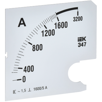 Шкала смен. для амперметра Э47 1600/5А-1,5 96х96мм IEK