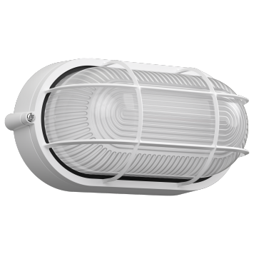 Светильник НПП1402 белый/овал с реш.60Вт IP54 IEK