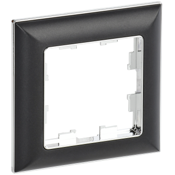 BRITE Рамка 1-мест. РУ-1-Бр хром/черн. IEK
