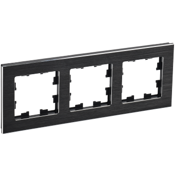 BRITE Рамка 3-мест. РУ-3-1-БрЧ металл черн. IEK