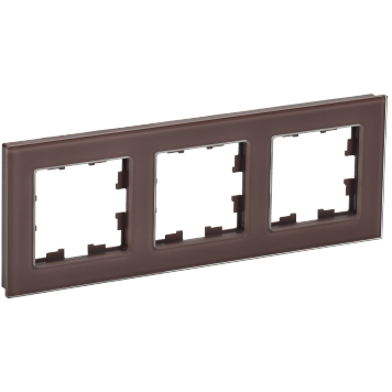 BRITE Рамка 3-мест. РУ-3-2-БрТБ стекло бр. IEK