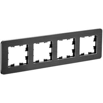 BRITE Рамка 4-мест. РУ-4-1-Бр металл черн. RE AL IEK