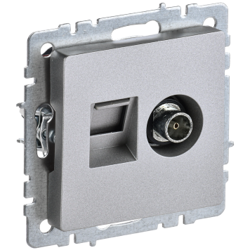 BRITE Роз. двойная TV+RJ45 кат.5E РТВ/РК12-БрА алюм. IEK