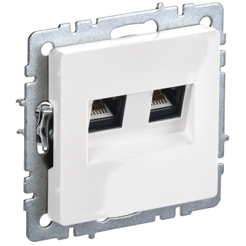 BRITE Роз. комп. 2-ая RJ45 кат.6 РК11-2-БрБ бел. IEK