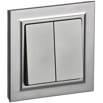 BRITE Выключ. 2-кл. 10А в сб. ВСР10-2-0-БрС сталь IEK