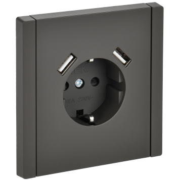 FORTE&PIANO Роз. з/к/ш в/к 16А USB A+A 3,1А FP345 сер. IEK