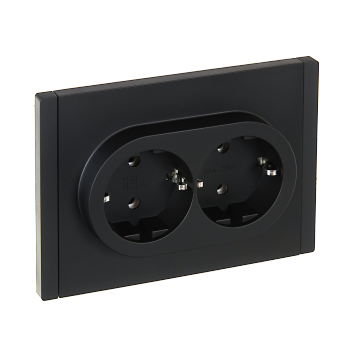 FORTE&PIANO Роз. 2-я с з/к без з/ш б/к 16А FP124 чер. IEK