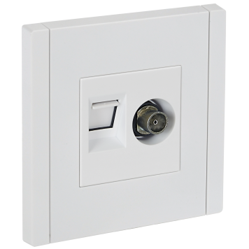 FORTE&PIANO Роз. двойная TV+RJ45 кат.6 FP237 бел. IEK