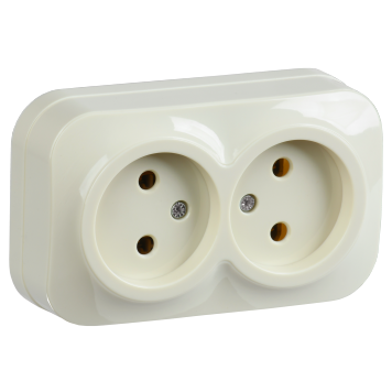 GLORY Роз. 2-я без з/к/ш о/у 10А РС22-2-ХК крем. IEK