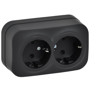 GLORY Роз. 2-я с з/к без з/ш о/у 16А РС22-3-ХЧм черн. м. IEK