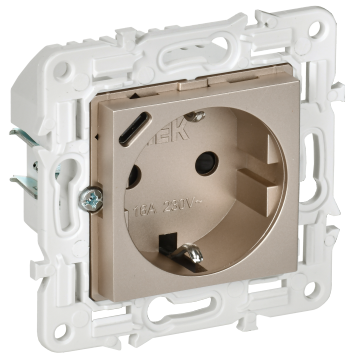 SKANDY Роз. с з/к/ш 16А с USB C 18Вт SK-R17Sh шамп. IEK