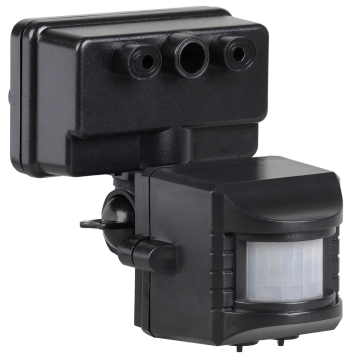 Датчик движения ДД 019 черный, макс. нагрузка 1100Вт, угол обзора 120град., дальность 12м, IP44, IEK