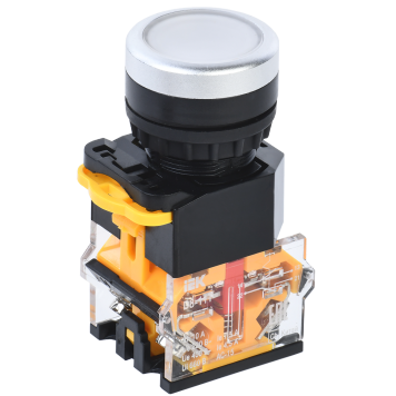 Кнопка D8-11T d=22мм 1NO+1NC с фиксацией белая IEK