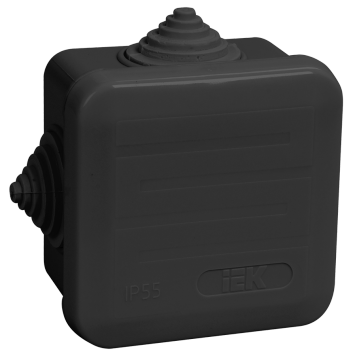 Коробка расп. КМ41236 70х70х40мм IP44 4 вв. черная IEK