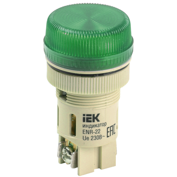 Лампа ENR-22 d22мм зеленая неон/240В цилиндр GENERICA