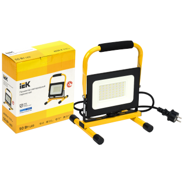 Прожектор LED СДО 06-50П переносной 6500К IP65 черный IEK