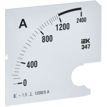 Шкала смен. для амперметра Э47 1200/5А-1,5 96х96мм IEK