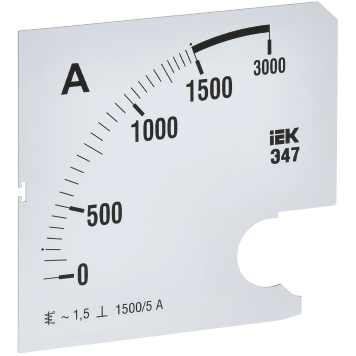 Шкала смен. для амперметра Э47 1500/5А-1,5 96х96мм IEK