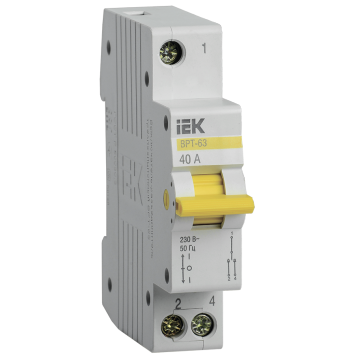 Выключатель-разъединитель трехпозиционный ВРТ-63 1P 40А IEK