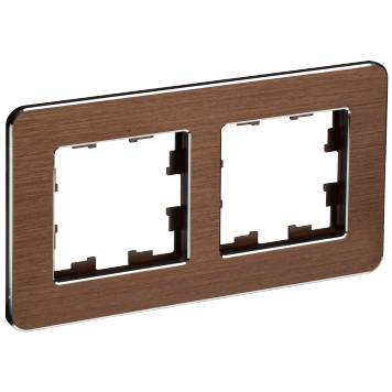 BRITE Рамка 2-мест. РУ-2-1-Бр металл коричн. RE AL IEK