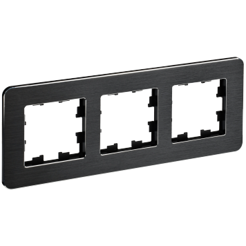 BRITE Рамка 3-мест. РУ-3-1-Бр металл черн. RE AL IEK