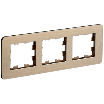 BRITE Рамка 3-мест. РУ-3-1-Бр металл шамп. RE AL IEK