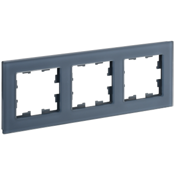 BRITE Рамка 3-мест. РУ-3-2-Бр стекло маренго матовый IEK