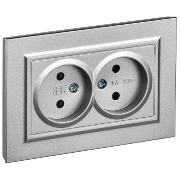 BRITE Роз. 2-я без з/к с з/ш 10А в сб. РСш12-2-БрА алюм. IEK