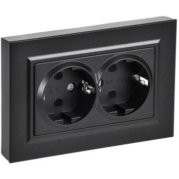 BRITE Роз 2-я с з/к без з/ш пл 16А в сб РСПл12-3-БрЧ чер IEK