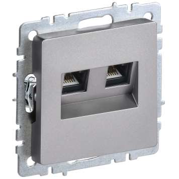 BRITE Роз. комп. 2-ая RJ45 кат.6 РК11-2-БрС сталь IEK